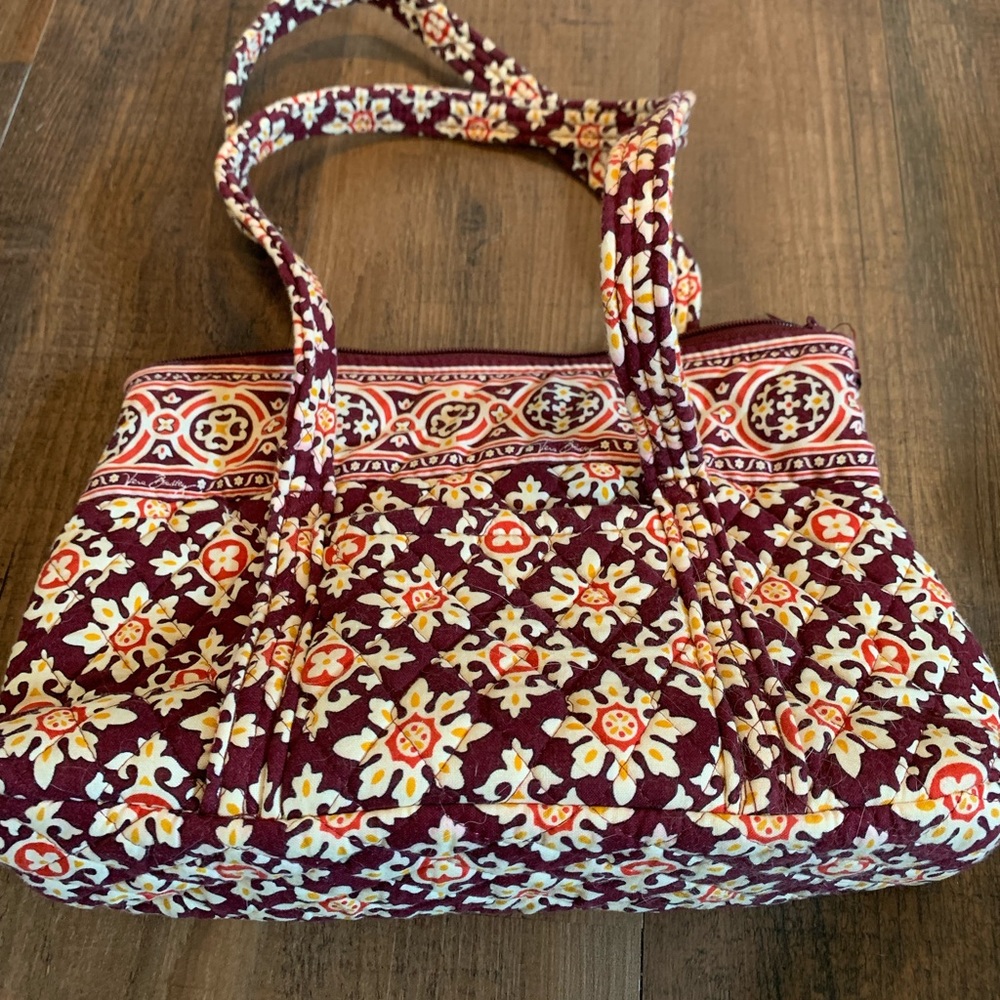 Vera Bradley maroon yellow print sh…
